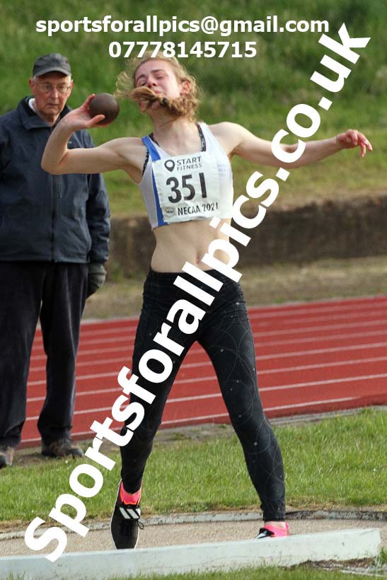 Shot putt, North East Grand Prix No. 1, Monkton on Wednesday, April 28th, 2021. Photo: David T. Hewitson/Sports for All Pics